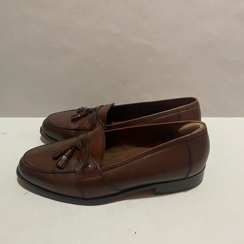 E.T. Wright Men's Brown Leather Kiltie Tassel Loafers‎ Made In Italy Size 11 XW